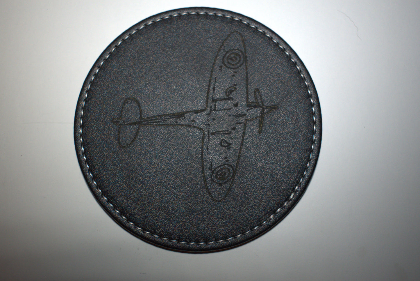 Black Leather EngravedAviation Drink Coasters