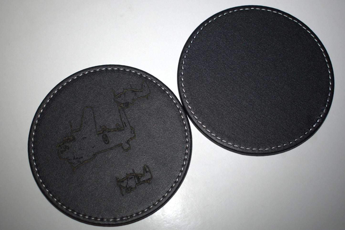 Black Leather EngravedAviation Drink Coasters